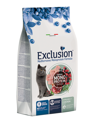 Exclusion - Exclusion Düşük Tahıllı Monoprotein Tavuk Etli +7 Yaş İçin Kısırlaştırılmış Kedi Maması