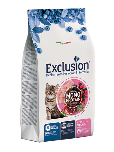 Exclusion - Exclusion Düşük Tahıllı Monoprotein Kitten Tavuklu Yavru Kedi Maması