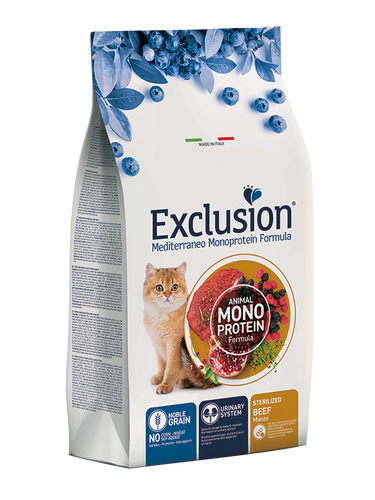 Exclusion Düşük Tahıllı Monoprotein Sığır Etli Kısırlaştırılmış Kedi Maması - Thumbnail