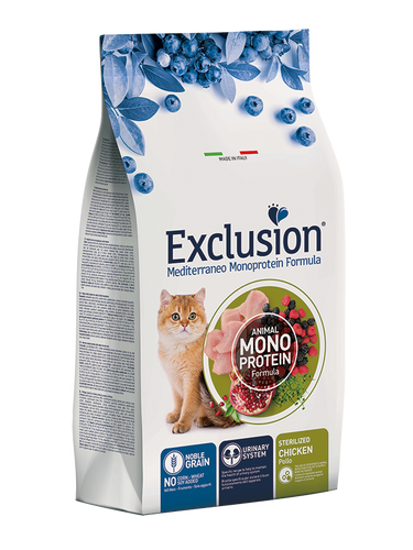 Exclusion Düşük Tahıllı Monoprotein Tavuklu Kısırlaştırılmış Kedi Maması - Thumbnail