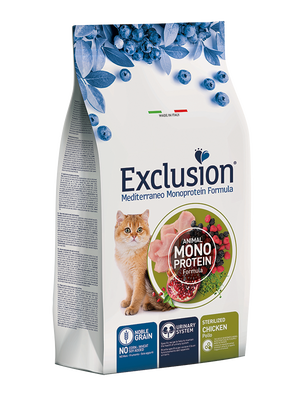 Exclusion Düşük Tahıllı Monoprotein Tavuklu Kısırlaştırılmış Kedi Maması