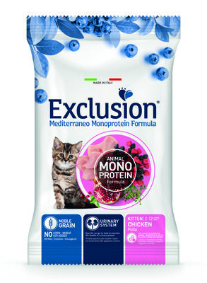 Exclusion Monoprotein Düşük Tahıllı Tavuklu Kitten Yavru Tester Kedi Maması