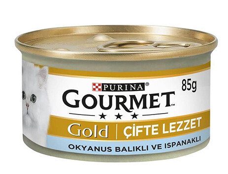 Gourmet - Gourmet Gold Çifte Lezzet Balıklı ve Ispanaklı Kedi Konservesi