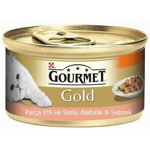 Gourmet - Gourmet Gold Parça Etli Soslu Alabalık ve Sebzeli Kedi Konservesi