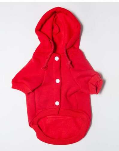 Lovable Dog - Penye Kapüşonlu,İçi Polarlı Kırmızı Sweatshirt