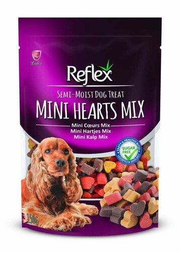 Reflex - Reflex Karışık Renkli Mini Kalpli Yarı Yumuşak Köpek Ödül Maması